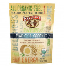 Barlean's Raw Energy Flax-Chia-Coconut blend 12oz pouch