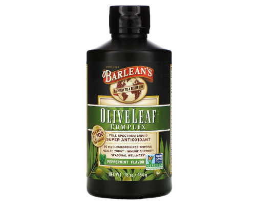 Barlean's, Комплекс листьев оливы, со вкусом перечной мяты, 16 унции (454 г) Barlean's, Комплекс листьев оливы, со вкусом перечной мяты, 16 унции (454 г)