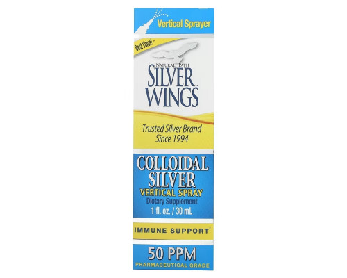 Natural Path Silver Wings, Colloidal Silver Vertical Spray, 50 PPM, 1 fl oz (30 ml) Natural Path Silver Wings, Colloidal Silver Vertical Spray, 50 PPM, 1 fl oz (30 ml)