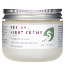 White Egret Personal Care, Ночной крем с ретинолом, 2 жидких унции (59 мл)