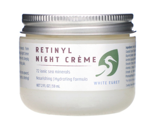 White Egret Personal Care, Ночной крем с ретинолом, 2 жидких унции (59 мл) White Egret Personal Care, Ночной крем с ретинолом, 2 жидких унции (59 мл)