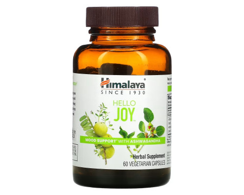 Himalaya, Hello Joy, Mood Support With Ashwagandha, 60 Vegetarian Capsules Himalaya, Hello Joy, Mood Support With Ashwagandha, 60 Vegetarian Capsules