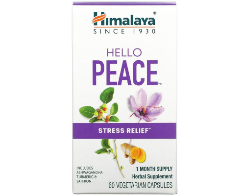 Himalaya, Hello Peace, Stress Relief, 60 Vegetarian Capsules