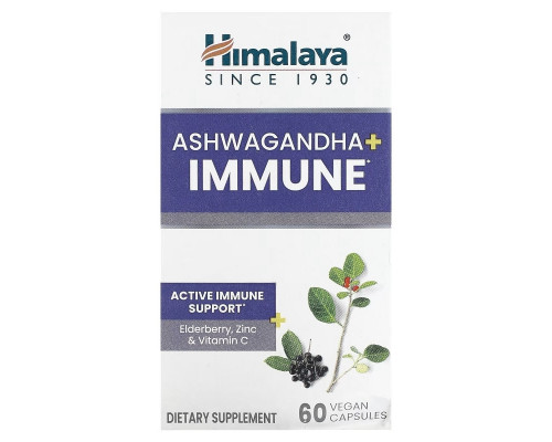 Himalaya, Ashwagandha + Immune , 60 Vegan Capsules Himalaya, Ashwagandha + Immune , 60 Vegan Capsules