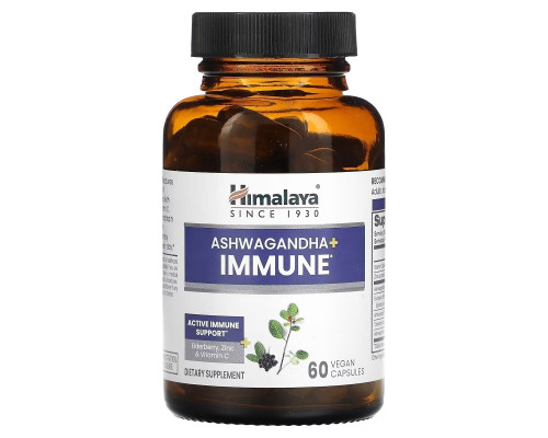 Himalaya, Ashwagandha + Immune , 60 Vegan Capsules Himalaya, Ashwagandha + Immune , 60 Vegan Capsules