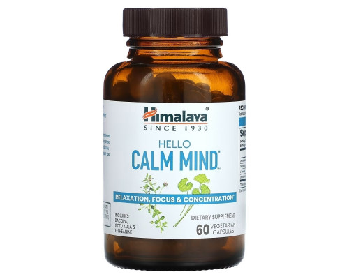 Himalaya, Hello Calm Mind, 60 вегетарианских капсул Himalaya, Hello Calm Mind, 60 вегетарианских капсул