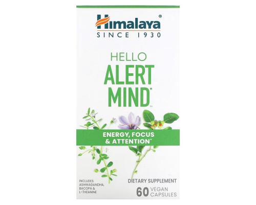 Himalaya, Hello Alert Mind, 60 Vegan Capsules Himalaya, Hello Alert Mind, 60 Vegan Capsules