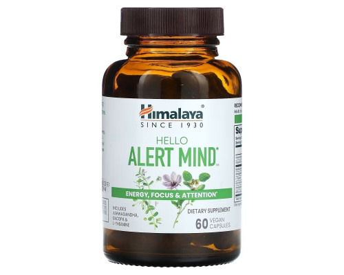 Himalaya, Hello Alert Mind, 60 Vegan Capsules Himalaya, Hello Alert Mind, 60 Vegan Capsules