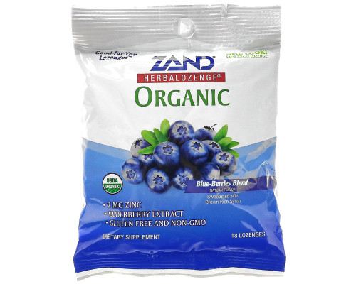 Zand, Organic Herbalozenge, Blue-Berries Blend, 18 Lozenges Zand, Organic Herbalozenge, Blue-Berries Blend, 18 Lozenges