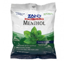 Витамин C Zand, Naturals, ментол, охлаждающая мята, 15 пастилок для горла