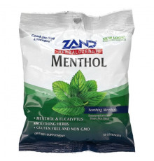Витамин C Zand, Naturals, ментол, охлаждающая мята, 15 пастилок для горла
