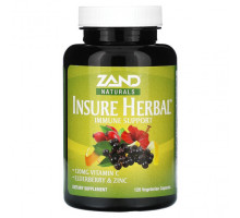 От гриппа и простуды Zand, Naturals, Insure Herbal, поддержка иммунитета, 120 вегетарианских капсул