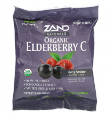 Zand, Organic Elderberry C, Berry Soother, 18 Throat Lozenges