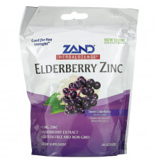 Zand, HerbaLozenge, Elderberry Zinc, Sweet Elderberry, 80 Lozenges