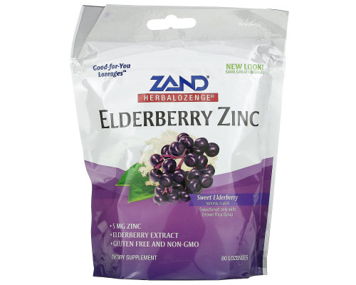 Zand, HerbaLozenge, Elderberry Zinc, Sweet Elderberry, 80 Lozenges Zand, HerbaLozenge, Elderberry Zinc, Sweet Elderberry, 80 Lozenges