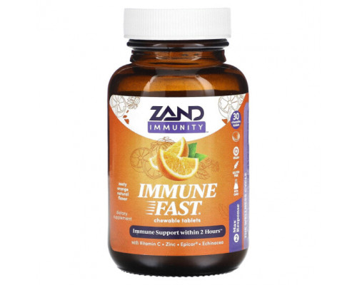 БАДы для укрепления иммунитета Zand, Immune Fast, пикантный апельсин, 30 жевательных таблеток БАДы для укрепления иммунитета Zand, Immune Fast, пикантный апельсин, 30 жевательных таблеток