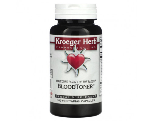 Растительные экстракты и настойки Kroeger Herb Co, Тоник для крови, 100 вегетарианских капсул Растительные экстракты и настойки Kroeger Herb Co, Тоник для крови, 100 вегетарианских капсул