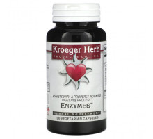 Пищеварительные ферменты Kroeger Herb Co, Ферменты`` 100 вегетарианских капсул