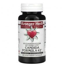 Женское здоровье Kroeger Herb Co, Candida Formula # 2, 100 вегетарианских капсул