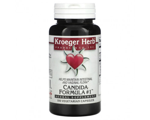 Женское здоровье Kroeger Herb Co, Candida Formula # 1, 100 вегетарианских капсул Женское здоровье Kroeger Herb Co, Candida Formula # 1, 100 вегетарианских капсул