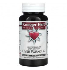 Для здоровья печени Kroeger Herb Co, Liver Formula, 100 вегетарианских капсул