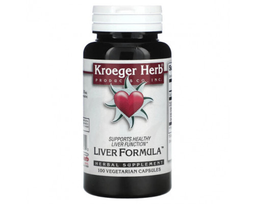 Для здоровья печени Kroeger Herb Co, Liver Formula, 100 вегетарианских капсул Для здоровья печени Kroeger Herb Co, Liver Formula, 100 вегетарианских капсул