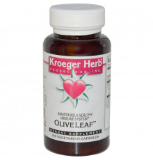 Kroeger Herb Co, Оливковые листья, 100 вегетарианских капсул