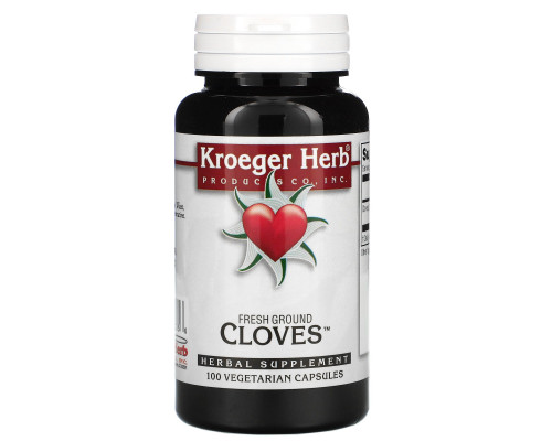 Kroeger Herb Co Свежая молотая гвоздика 100 вегетарианских капсул Kroeger Herb Co Свежая молотая гвоздика 100 вегетарианских капсул