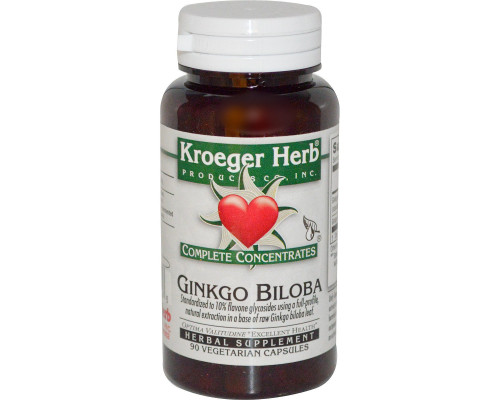 Kroeger Herb Co Complete Concentrates Ginkgo Biloba 90 Veggie Caps Kroeger Herb Co Complete Concentrates Ginkgo Biloba 90 Veggie Caps