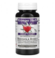 Растительные экстракты и настойки Kroeger Herb Co, Adaptogen, родиола розовая, 90 вегетарианских капсул
