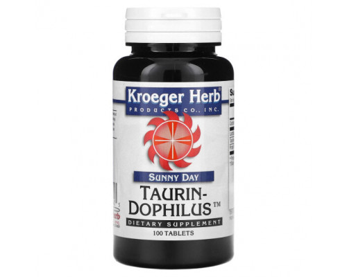 Аминокислоты Kroeger Herb Co, Sunny Day, таурин-дофил, 100 таблеток Аминокислоты Kroeger Herb Co, Sunny Day, таурин-дофил, 100 таблеток