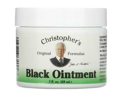 Christopher's Original Formulas, Black Ointment, противовоспалительная, 59 мл (2 жидкие унции) Christopher's Original Formulas, Black Ointment, противовоспалительная, 59 мл (2 жидкие унции)