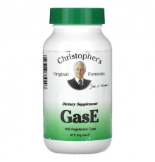 Для пищеварительной системы Christopher's Original Formulas, GasE, 475 мг, 100 вегетарианских капсул