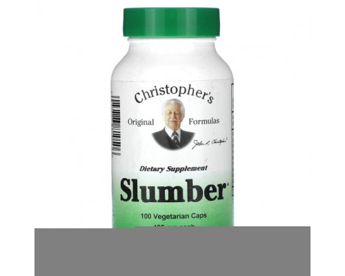 Растительные экстракты и настойки Christopher's Original Formulas, Slumber, 425 мг, 100 вегетарианских капсул Растительные экстракты и настойки Christopher's Original Formulas, Slumber, 425 мг, 100 вегетарианских капсул