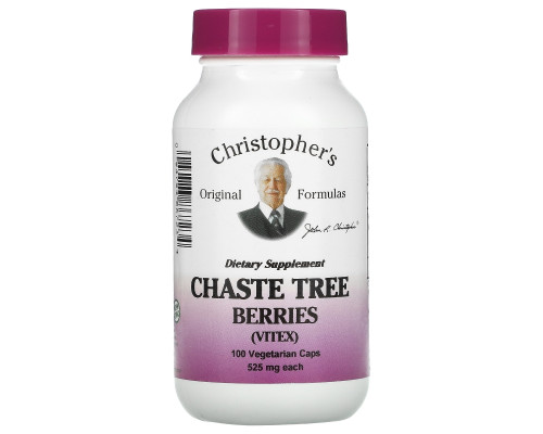 Christopher's Original Formulas, Ягоды прутняка (витекса), 525 мг, 100 капсул на растительной основе Christopher's Original Formulas, Ягоды прутняка (витекса), 525 мг, 100 капсул на растительной основе