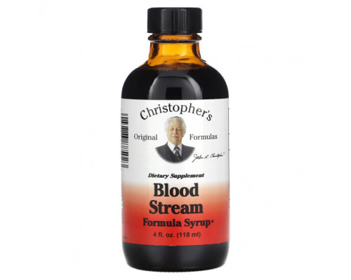 Растительные экстракты и настойки Christopher's Original Formulas, Сироп с формулой Blood Stream, 118 мл (4 жидк. Унции) Растительные экстракты и настойки Christopher's Original Formulas, Сироп с формулой Blood Stream, 118 мл (4 жидк. Унции)