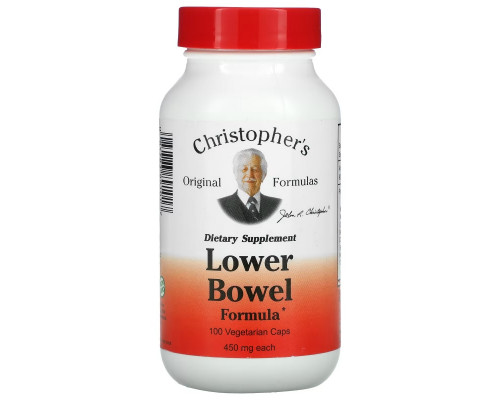 Christopher's Original Formulas, Lower Bowel Formula, 450 mg, 100 Vegetarian Caps Christopher's Original Formulas, Lower Bowel Formula, 450 mg, 100 Vegetarian Caps