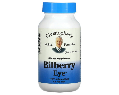 Christopher's Original Formulas, Черника для глаз, 450 мг, 100 растительных капсул Christopher's Original Formulas, Черника для глаз, 450 мг, 100 растительных капсул