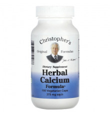 Растительные экстракты и настойки Christopher's Original Formulas, Травяная формула с кальцием, 375 мг, 100 вегетарианских капсул