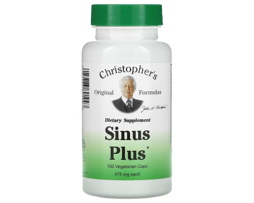 Christopher's Original Formulas, Sinus Plus, 475 mg, 100 Vegetarian Caps Christopher's Original Formulas, Sinus Plus, 475 mg, 100 Vegetarian Caps