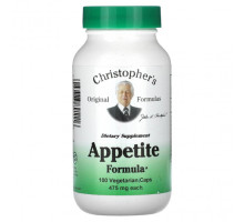 Растительные экстракты и настойки Christopher's Original Formulas, Формула для аппетита, 475 мг, 100 вегетарианских капсул