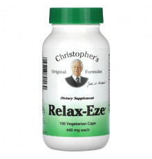 Для нервной системы Christopher's Original Formulas, Relax-Eze, 440 мг, 100 вегетарианских капсул