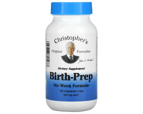 Christopher's Original Formulas, Birth-Prep, Six Week Formula, 420 mg, 100 Vegetarian Caps Christopher's Original Formulas, Birth-Prep, Six Week Formula, 420 mg, 100 Vegetarian Caps
