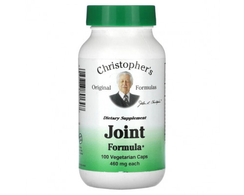 Растительные экстракты и настойки Christopher's Original Formulas, Формула для суставов, 460 мг, 100 вегетарианских капсул Растительные экстракты и настойки Christopher's Original Formulas, Формула для суставов, 460 мг, 100 вегетарианских капсул