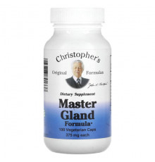 Растительные экстракты и настойки Christopher's Original Formulas, Master Gland Formula, 375 мг, 100 вегетарианских капсул
