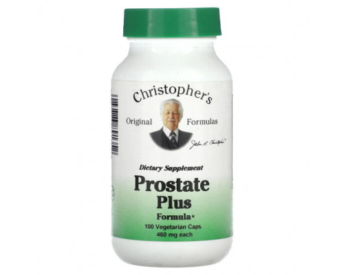 Растительные экстракты и настойки Christopher's Original Formulas, Prostate Plus Formula, 460 мг, 100 вегетарианских капсул Растительные экстракты и настойки Christopher's Original Formulas, Prostate Plus Formula, 460 мг, 100 вегетарианских капсул