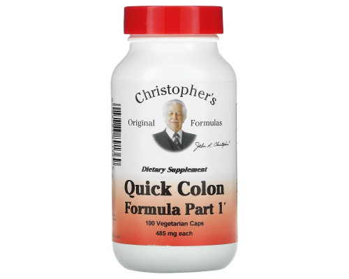 Christopher's Original Formulas, Quick Colon Formula, Part 1, 485 mg, 100 Vegetarian Caps Christopher's Original Formulas, Quick Colon Formula, Part 1, 485 mg, 100 Vegetarian Caps