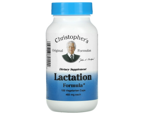 Christopher's Original Formulas, Lactation Formula, 460 мг, 100 растительных капсул Christopher's Original Formulas, Lactation Formula, 460 мг, 100 растительных капсул