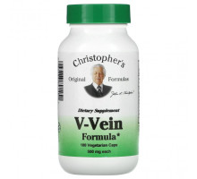 Растительные экстракты и настойки Christopher's Original Formulas, V-Vein Formula, 500 мг, 100 вегетарианских капсул