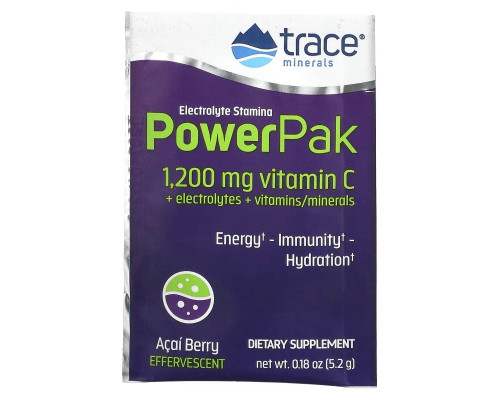 Trace Minerals ®, Electrolyte Stamina PowerPak, Acai Berry, 30 Packets, 0.18 oz (5.2 g) Each Trace Minerals ®, Electrolyte Stamina PowerPak, Acai Berry, 30 Packets, 0.18 oz (5.2 g) Each